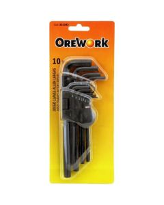 Juego llaves Allen largas OREWORK 10 pz