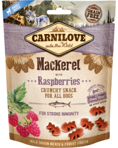 CARNILOVE SNACK PERRO SABORES-200 gr-Crunchy Mackerel with Raspberries