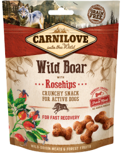 CARNILOVE SNACK PERRO SABORES-200 gr-Crunchy Wild Boar with Rosehips