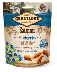 CARNILOVE CRUNCHY SNACK SALMO&BLUEB 200G