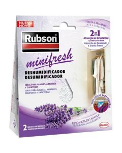 DESHUMIDIFICADOR ARMARIOS, CAJONES Y ZAPATEROS RUBSON MINIFRESH 50 g 2 ud