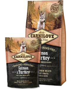 CARNILOVE PIENSO PARA PERROS GRANULADO-1,5 Kg-Salmon & Turkey for large breed puppy