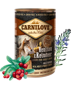 CARNILOVE COMIDA EN LATA PERRO SABORES-400 gr-Reindeer for adult dogs