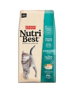 NUTRIBEST CAT ADULT STERILISED SALMON&RICE, 8 Kg