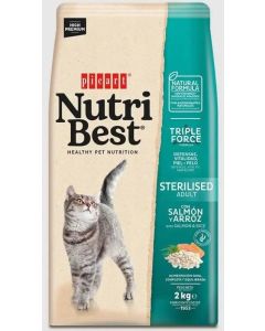 NUTRIBEST CAT ADULT STERILISED SALMON & RICE, 2 KG