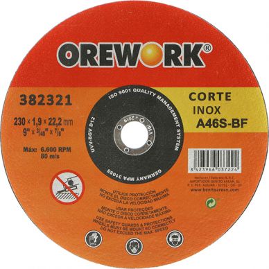 Disco corte OREWORK PRO inox A60S-BF 125x1,2x22,2 mm