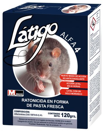 Raticida Pasta Fresca Látigo Alfa 4 - Massó - 120g