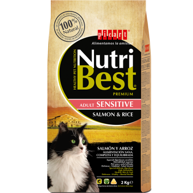 NutriBest Cat Sensitive Salmon & Rice - Picart - 2Kg 