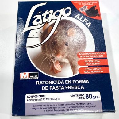 RATONICIDA LÁTIGO ALFA + Portacebo  - MASSÓ - 80g 
