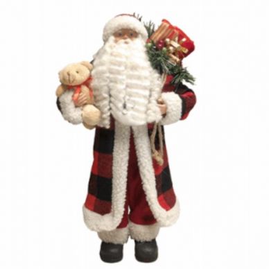 Santa Claus Papa Noel con osito de peluche 30cm 